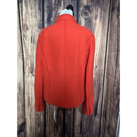 Per Se Women Wool Jacket Orange Size 14 100% Wool M L Preppy Retail $695 Career - Picture 5 of 8